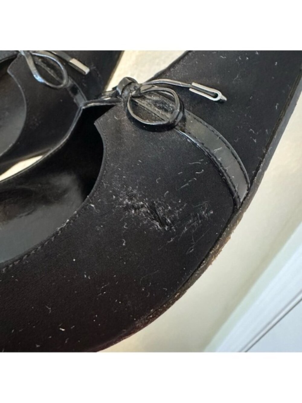 VANELI Vintage Black Bow Detail Women’s Kitten Heel Pumps - Picture 9 of 11